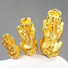 1pcs puro 24k de ouro amarelo pingente 3d de ouro duro bênção Pixiu moeda pingente Lucky Gift Jewelry DIY Make Bracelet 240424