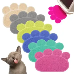 Hus PVC Pet Mat Nonslip Claw Shaped Cat Litter Rub Feet Cat Toalett Dog Puppies Feed Mat Söt Dish Bowl Food Feed Placement Placement