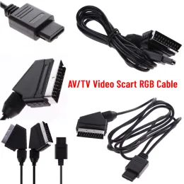 Kablar 1.8m AV/TV -video SCART RGB CABLE GAMING EURO SCART PLUG STEREO VIDEO WIRE FÖR NINTENDO SNES GAMECUBE OCH N64 KONSOL