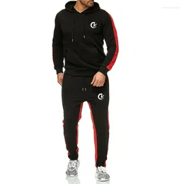 Spor Salonu Giyim Moda Günlük Marka Erkekler 2 Parça Set Eğitim Spor Giyim Spor Fitness Sweatshirt Sweatpants Trailtsuit Sudadera Hombre