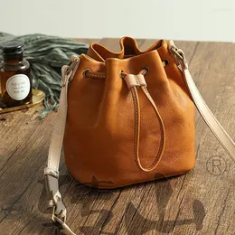 Sacchetti da sera donne morbide in pelle naturale borsa a tracolla femmina mini autentica spalla di secchio da donna