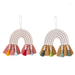 Figurine decorative in stile nordico macrame intrecciato decorazione muro arcobaleno casa decorazione per bambini decorazione sospesa a sospensione boemia artigianato fatto a mano