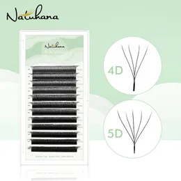 Natuhana Whaped 4d 5d Volume Sylehash S Fãs pré -fabricados W Shape Lashes naturais cílios falsos macios para maquiagem 240423