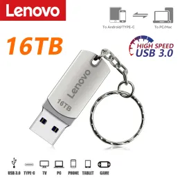 Cards Lenovo 2TB USB Flash Drives Mini Metal Real Capacity Memory Stick Black Pen Drive Creative Business Gift Silver Storage U Disk