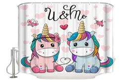 Waterproof Fabric Shower Curtain or LinerBathroom Shower CurtainsFabric Shower Curtain for Bath Tub Pink Unicorn6170645