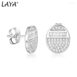 Stud Earrings Laya 925 Sterling Silver High Quality Zircon Christmas Gift Elliptical Shape For Women Fashion Charm Jewelry