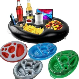 Sommerparty Bucket Cup Halter aufblasbarer Pool Float Bier trinken Kühler Tischbar Tablett Strand Schwimmringzubehör 240506