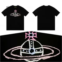 Viviane Westwood Дизайнерские футболки мужчины женщины Wests Wood Tshirt Streetwear Женщина роскошная хлопковая футболка Polos Mens Print Tshirts Multi-Ploor Tee 88 2946