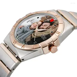 Wristwatches Women Creative Watch Customized Po Print Your Own Pos On Face DIY Personality Clock With Image Gift For Girl