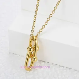 Luxury Tiifeniy Designer Pendant Necklaces Korean Fashion Personality Creative Jewelry Temperament Simple Pin Necklace Womens Versatile Titanium Steel Accesso