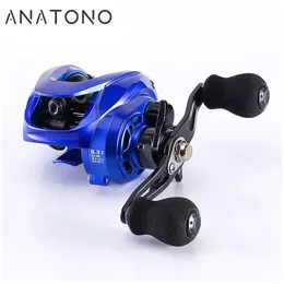 Anatono Baitcasting SF03 Fishing Reel 63 1 Casting per ingranaggi fritte di metallo liscio Spool poco profondo 240506