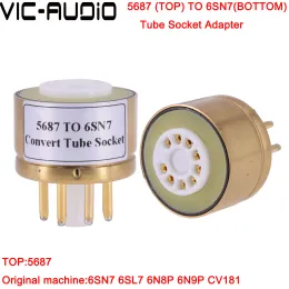 Усилитель 1PC 5687 (вверху) до 6SN7 6SL7 6N8P 6N9P (снизу) с 9PIN до 8PIN TUB