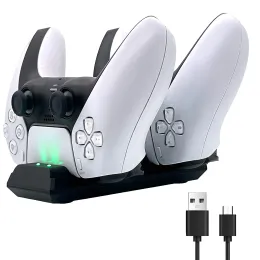 Raflar Çift Taban Hızlı Şarj Cihazı Kablosuz Denetleyici Şarj Dock İstasyonu USB TYPEC Sony PS5 için PS5 Gamepad Aksesuarları için Joystick