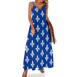 Casual Dresses Quebec Flag Province Sleeveless Dress Long Women Summer Elegant Plus Sizes