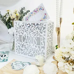 Party Supplies White Tood Wedding Card Box för brudduschmottagning Presentlåda för dekoration pengar kuvert