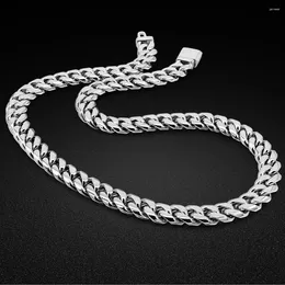Chains Hip Hop Punk 12mm Curb Cuban Chain Necklaces For Men 925 Sterling Silver Link Chokers Solid Metal On Neck Jewelry