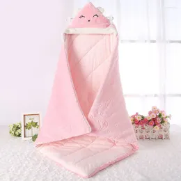 Blankets Born Baby Anti-kick Sleeping Bag Cotton Envelope Blanket Winter Warm Velvet Swaddle Wrap Bed Quilt