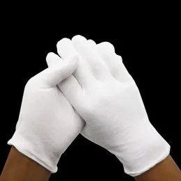 Перчатки белые хлопковые перчатки мужчины женщины -этикет -официант водитель ювелирных изделий. Проверка перчатки
