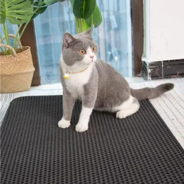 Maty Wodoodporna mata dla kota z wielokrotnością podwójna warstwowa ściółka Niezlizana toaleta kota piaskowca skóra i eva