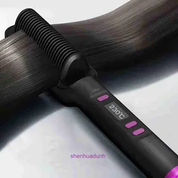 Выпрямители волос 2in1 Curly Electric Comb Многофункциональный прямой выпрямитель для выпрямления волос Антифруманный инструмент укладки 231205 TL6D