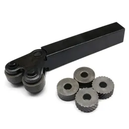 Boomachine 1pc 16mmx18mm steel tool tool rode hob + 6pcs knurling knife 0.6mm 1mm 2.0mm hss inner hole wheel