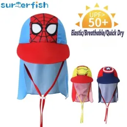 Swimwear Kids Children Summer UPF 50+ UV Protection Outdoor Beach Sun Hat Boy Girl Swim Cover Flap Cap Adjustable Dinosaur Cap Swimwear