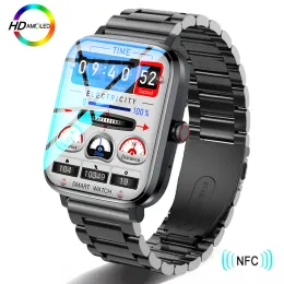 Watches 2023 New NFC Smart Watch Men Smart BluetoothコールスポーツGPSトラックスマートウォッチ女性心拍数Android iOS用スマートウォッチ