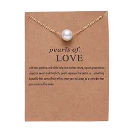 Imitation Pearl of Love GoldColor Pendant Necklaces Clavicle Chains necklace Fashion Chain Necklace Women Jewelry 240429