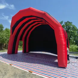 Red And Black Inflatable Stage Cover Tent Oxford Inflatable Dome Roof Canopy Air Marquee for outdoor Concerts Events 10mWx6mLx5mH (33x20x16.5ft)