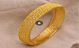 24K Dubai Gold Bangles for Women Gold Dubai Bride Wedding Etiopian Armband Africa Bangle Arab Jewelry Gold Charm Kids Armband6405286