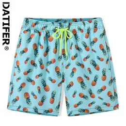 Men's Shorts Datifer 2024 Hot Summer Men Shorts Fashion Polyester Surf Quick Dry Gym Shorts Para Hombre Mesh Liner Side Pocket SwimsuitL2405