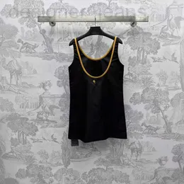 Damen-T-Shirt-Designer Frühjahr Neue Pra süße und würzige Freizeitstil Mode vielseitige leichte dünne U-Neck Lederkante Slim Contrast Color Tank Top Urbn