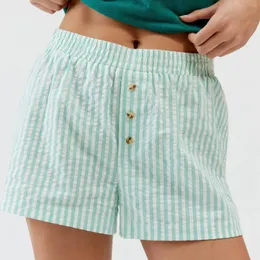 Kvinnors shorts Kvinnor Pyjamas rutiga rutiga Micro Boxer Y2K Söt Gingham Sleep Lounge Pants Summer Casual Mini Streetwear