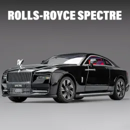 Автомобили 1:24 RollsRoyce Specter сплав сплав модель автомобиля игрушки Diecasts Металлический листовой звук и легкая вытягивающая машина для детской машины