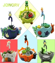 9Style Cartoon Cute Totoro Flower Pot Farmhouse Decor Harts Creative Crafts Planters Home Office Garden Succulent Plant Pot T7974792