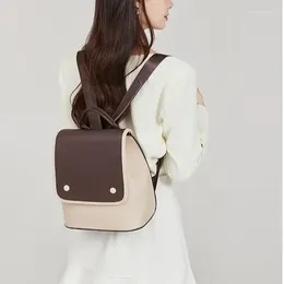 Backpack Vintage Women Fashion Schoolbag Girls College Student Soft Leather British Style Computer Bag Female Travel