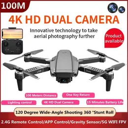 Droni 120 ad angolo largo 4K doppia fotocamera wifi fpv rc quattro elicottero 2.4g 100m 360 effetti speciali scorrere a un clic su rutturn applicazione remoto controllo modello wx