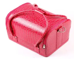 Caso de maquiagem cosmética Case de trem 1pcslot 5 cores Bags Mulheres Pink Saco de maquiagem Organizer multifuncional5280865