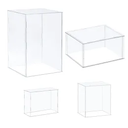 Ornaments 75size Clear Acrylic Display Case with white Base Organizer Riser Assemble Protection Showcase Box for Figures Toys Collectibles