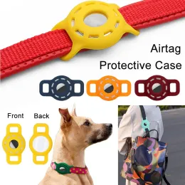 Rastreadores hollow airtag de proteção de proteção de proteção de ar silicone animais de estimação anti perdido rastreador de tira de cinta para acessórios de airtags de maçã