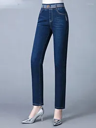 Frauen Jeans Korean Big Size 36 heterosexuelle Frauen Casaul Vintage Jeanshose Retro Hosen hohe Taille Vaqueros Stretch Kot Pantalone
