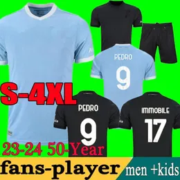 4xl 50 år 24 3xl 23 årsdag fotbollströjor lazio 50: e 2023 2024 Immobile Luis Bastos Sergej Badelj Lucas J.Correa Zaccagni Marusic Men KID GK KIT FOTBALL 20 20 20 20 20