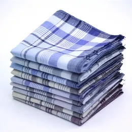 Asciugamani 12pcs classico a strisce per plaid vintage fazzoletto di fazzoletti di tasca quadrati tascabili in cotone affari casual toracswels hankies scarves22