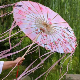 Gear Silk Cosplay Parasol Kobiety Kostium Fotografia 76 cm/82 cm rekwizyty Tasseled Yarted Chinese Japan Papup Parasol Parasol