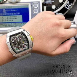 Lyxklocka Datum Luxury Mens Mechanical Watch Full-Feuterured Automatic High Quality Hollow Glass Case rostfritt stål Svart gummi Swiss Movement Wristwatches