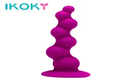 Ikoky Dildo Anal Beads Silicone Large Butt Plug With Suction Cup Adult Adult製品セックスショップ女性用男性ゲイS9242232151