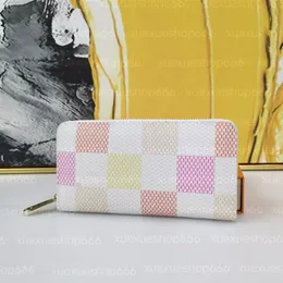 Luxury Brand Womens Long Wallets Plaid Romy Zipper Coin Purses letters Female Hasp wallet folding portable Short card bag Long Wallet DesignerLadies Clutch Bags