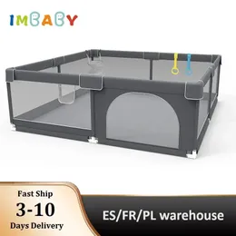 Imbaby Baby Playpens Dark Grey Corralitos Высококачественный Playpen для игр для игр для игр для игр для игр для забор Ball Box 240428