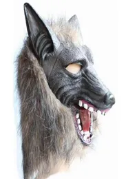 Scary Fur Latex Full Head Overhead Wolf Mask Creepy Halloween Cosplay Masquerade Fancy Dress Up Theater Adult Costume Masks props 7226080