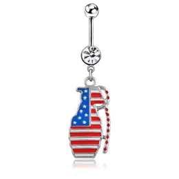 Navel & Bell Button Rings Y Flag Wasit Belly Dance Crystal Body Jewelry Stainless Steel Rhinestone Piercing Dangle For Drop Delivery Dhj7B